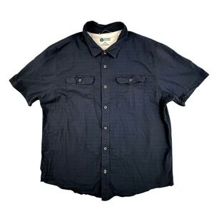 Sierra Designs Button Down Mens XXL Navy Blue Hiking Outdoor Short Sleeve